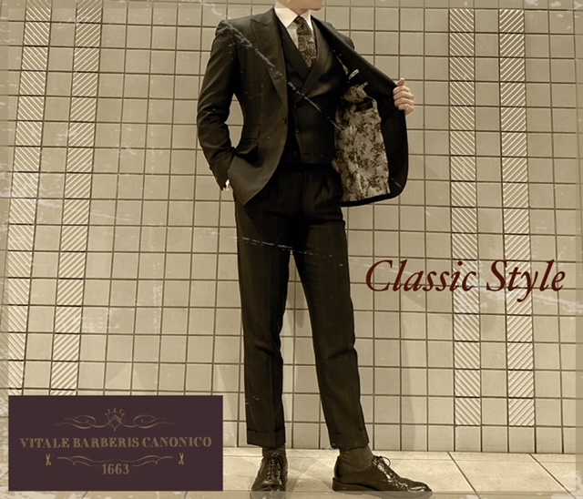 VITALE BARBERIS CANONICO  / ウィンドウペン　スリーピース